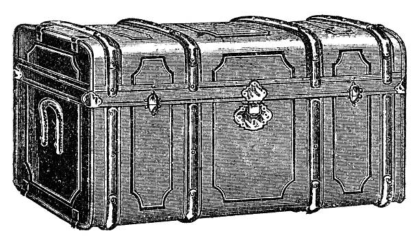 ilustrações, clipart, desenhos animados e ícones de do peito - trunk luggage old fashioned retro revival