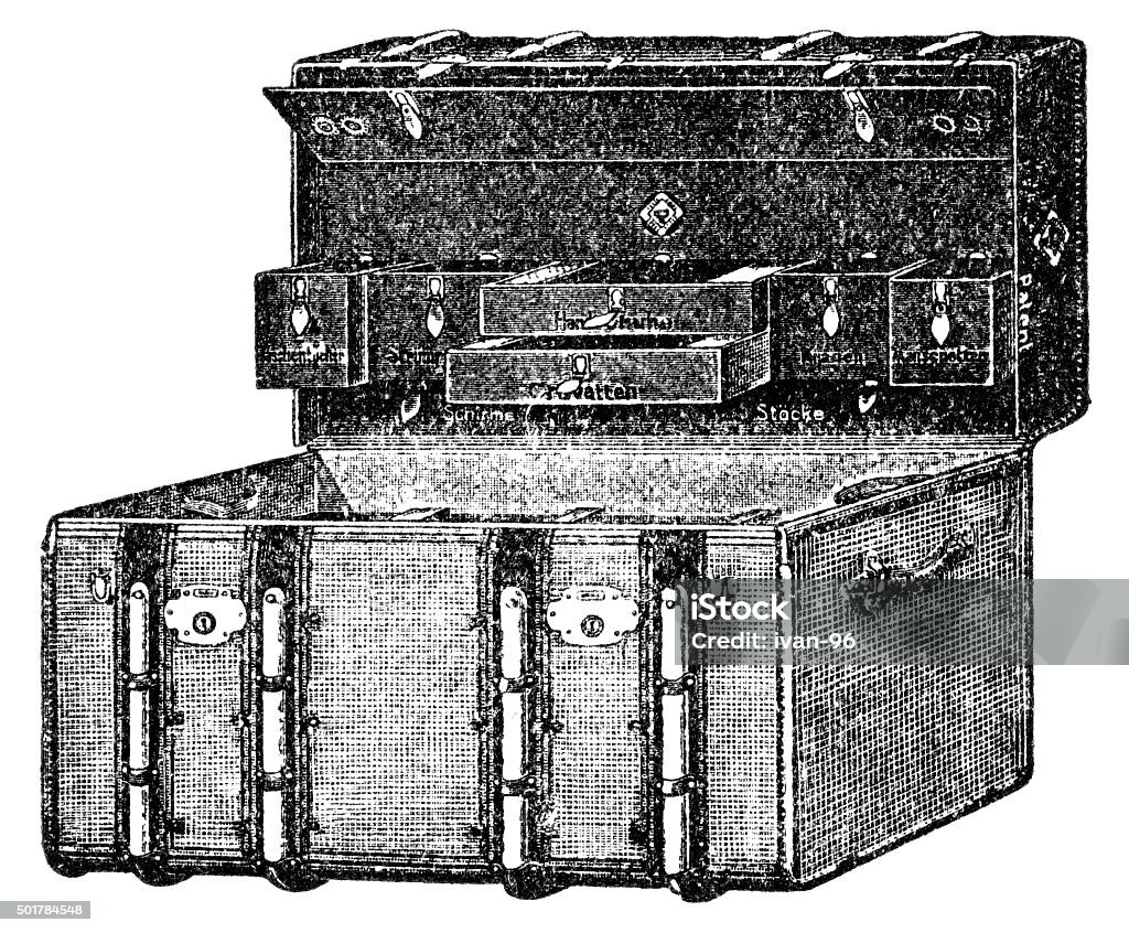 chest illustration was published in 1895 "lindeman catalogue" 19th Century stock illustration