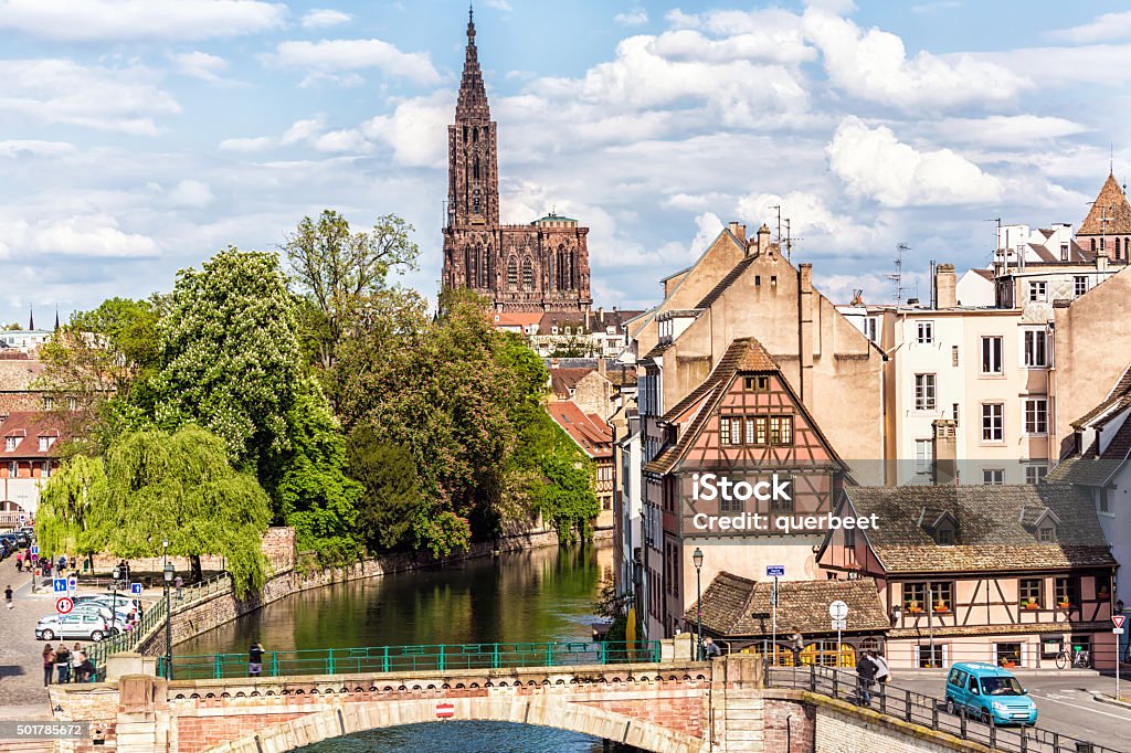 Überdachte Brücken (überdachte Brücke) in Straßburg, Frankreich - Lizenzfrei Straßburg Stock-Foto