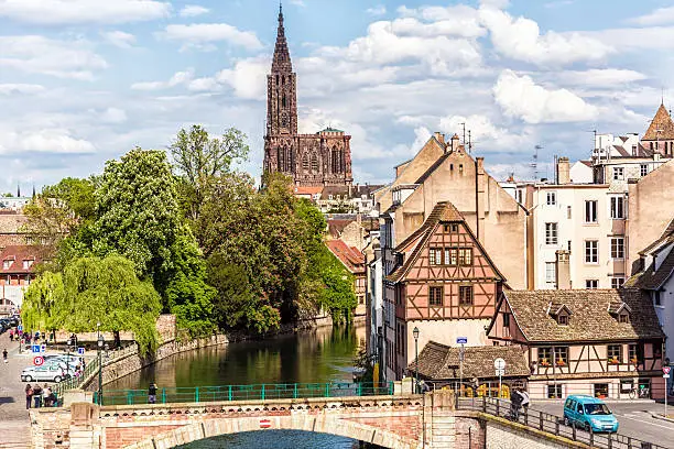 Covered Bridges (Ponts Couverts ) in Strasbourg, France.