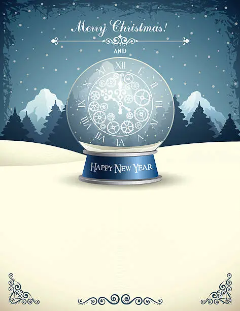 Vector illustration of New Year Snow Globe
