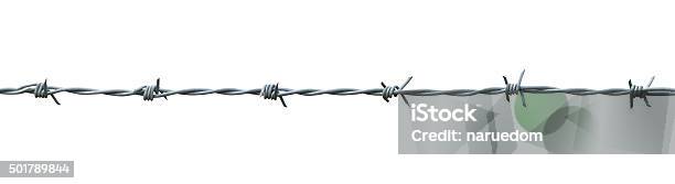 Barbed Wire Stock Photo - Download Image Now - Barbed Wire, Cut Out, Fence