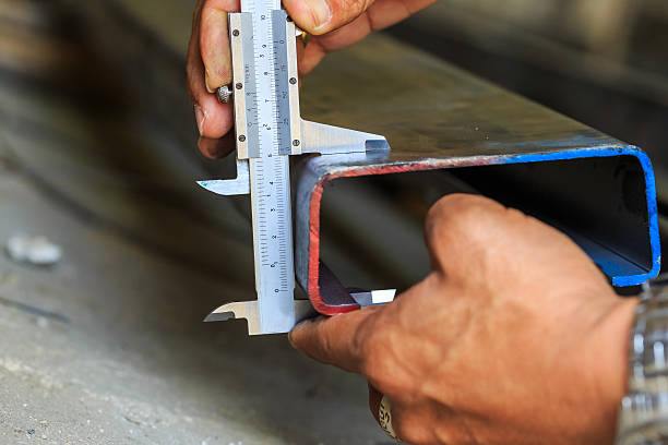 istock dimension measuring steel lipped channel by vernier 501790016