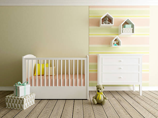 girl nursery interior stock photo