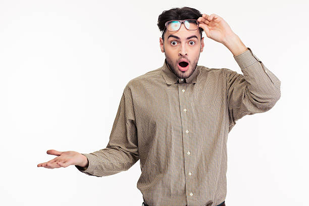istock Shocked casual man looking at camera 501792210