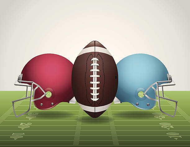 istock Vector American Football Field, Ball, and Helmets 501793463