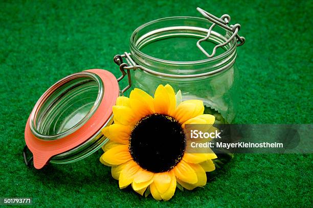 Sunflower With Glass Stock Photo - Download Image Now - Artificial, Decoration, Flower