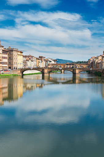  Santa Trinita bridge over the Arno River, Florence, Italy
