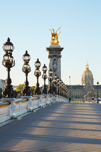 istock Empty Alexander III bridge in Paris in the early morning 501794444