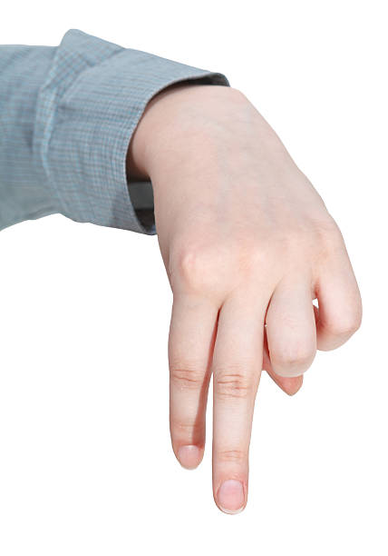 istock front view of walking finger man - hand gesture 501794455