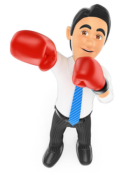 istock 3D Businessman with boxing gloves 501794496