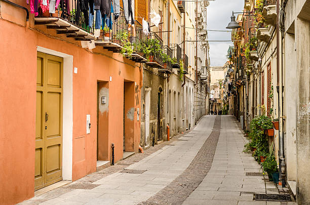 Cagliari, Via San Giovanni street stock photo