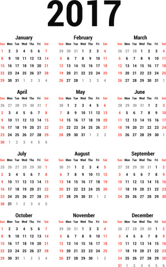 Dwonload 2017 Calendar 2017 Stock Illustration - Download Image Now - 2017 ...