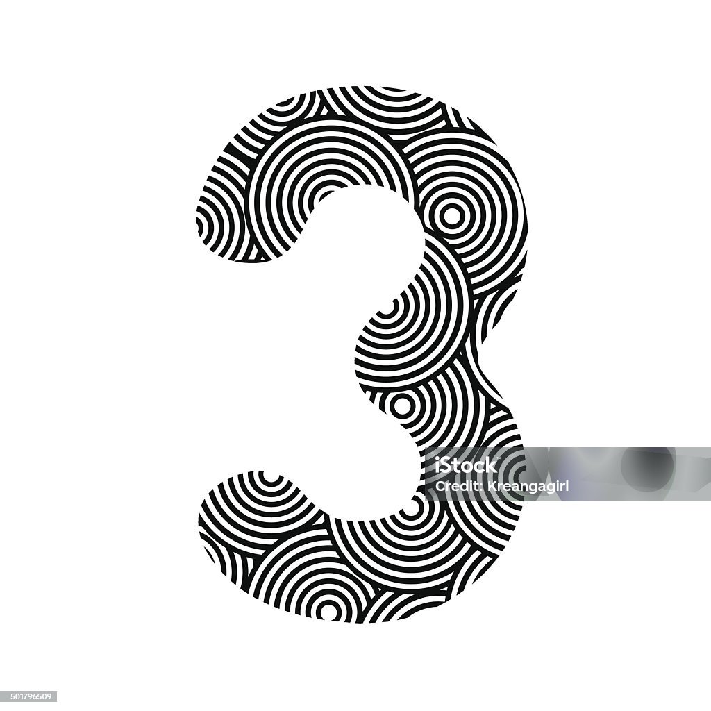 3 Circular Pattern Circle Pattern Number Three Stock Illustration - Download Image Now ...