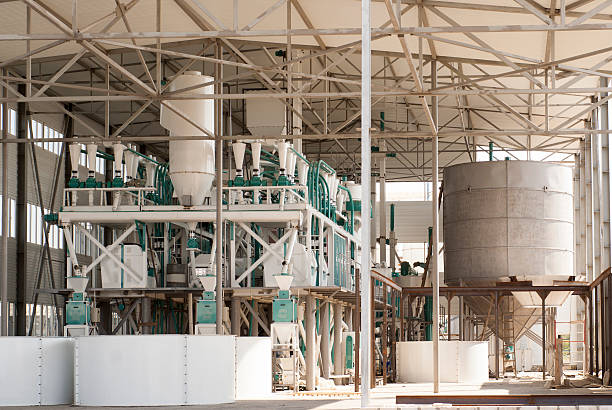 Flour milling plant The construction of the factory flour mill stock pictures, royalty-free photos & images