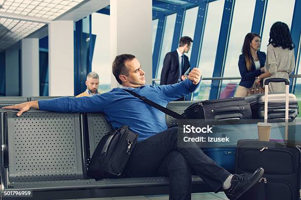 Waiting For The Flight Stock Photo - Download Image Now - Luggage, People, Variation