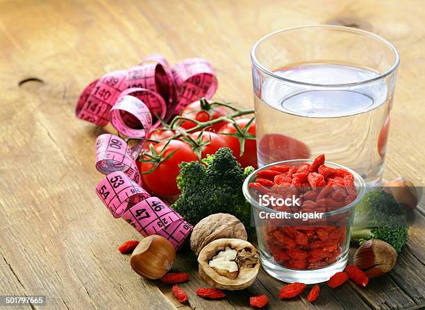 Goji Berries Water Nuts And Vegetables For A Healthy Diet Stock Photo - Download Image Now