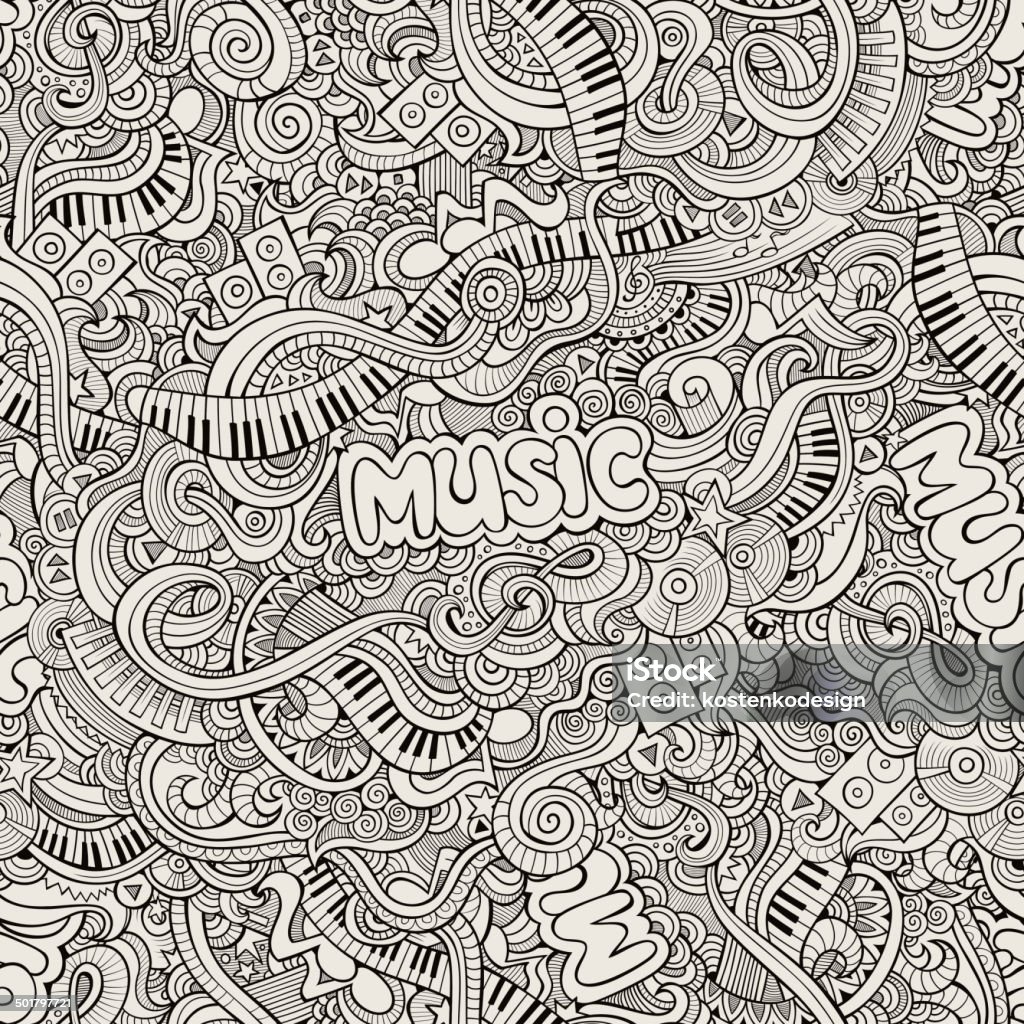 Music Pattern Drawable Music Pattern Stock Illustration - Download Image Now - Music, Single ...