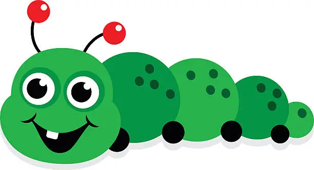 Vector illustration of Cartoon caterpillar