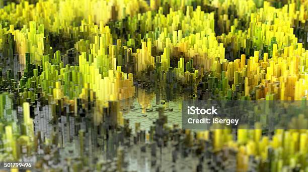 Pixel Landscape Stock Photo - Download Image Now - Data, Cube Shape, Lake