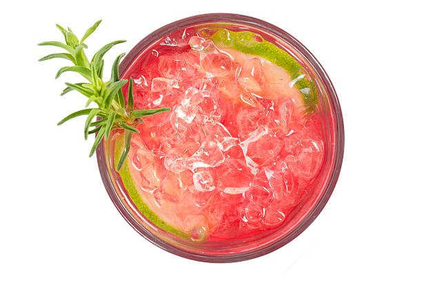 caipirinha cocktails - crushed ice freshness red lime stock-fotos und bilder