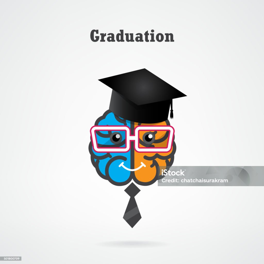 Graduating Brain Creative Brain Graduation Concept Stock Illustration - Download Image ...
