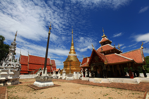 Wat Pong Sanuk, an ancient temple and tourist spot located at Lampang Thailand.
