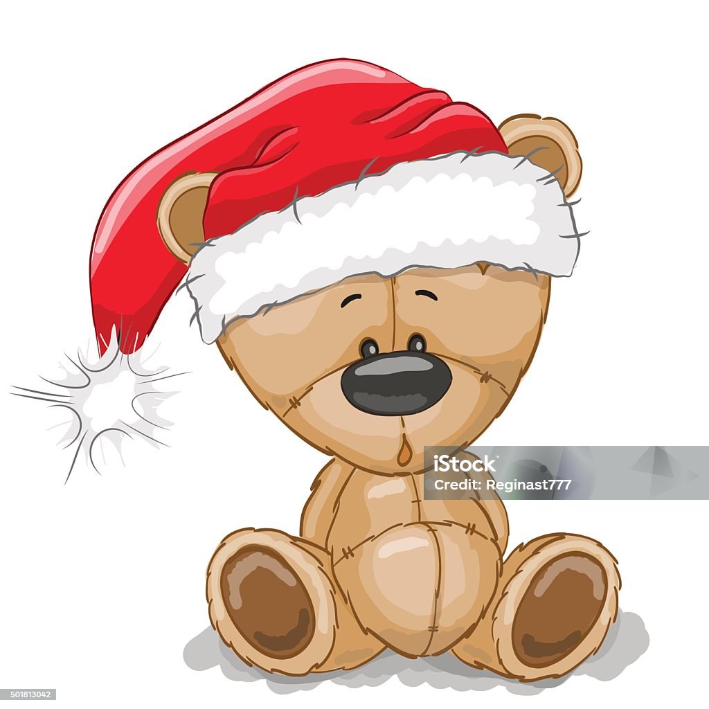 Bear in a Santa hat Cute Cartoon Teddy Bear in a Santa hat on a white background 2015 stock vector