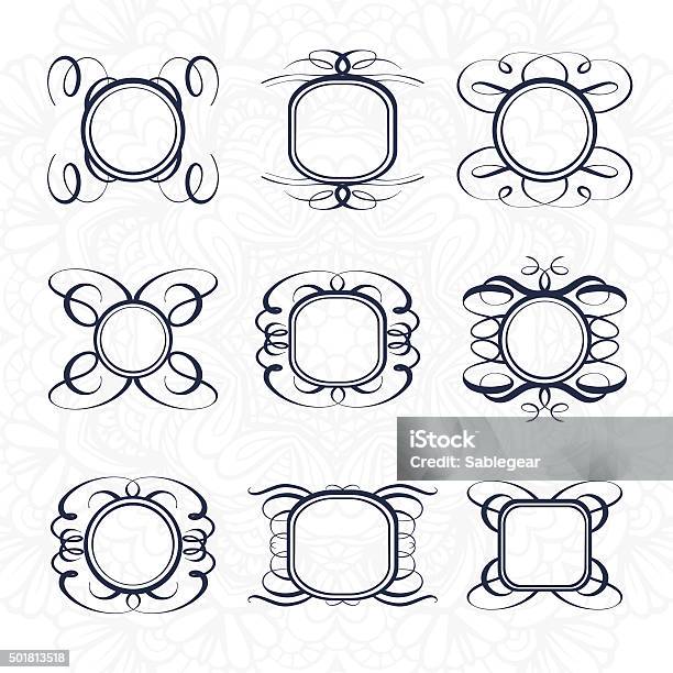Vector Calligraphy Frames Set Stock Illustration - Download Image Now ...
