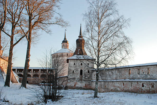 istock Northern Russian monastery in winter. 501814413
