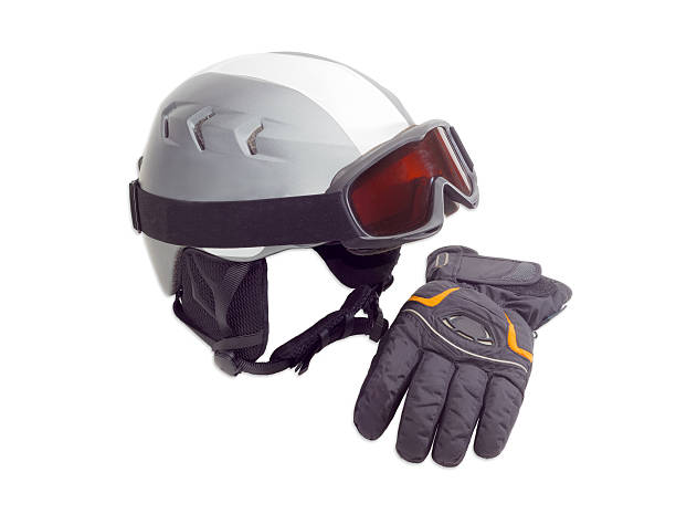 istock Protective ski helmet, ski goggles and ski glove 501814508