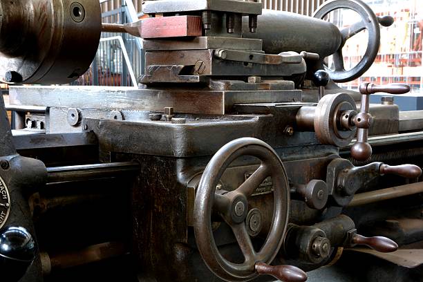 istock Detail of an old lathe 501814585