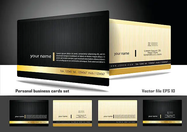 Vector illustration of Personal business cards set