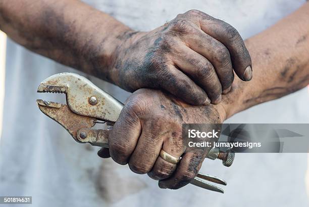 Working Mans Greasy Hands Diy Stock Photo - Download Image Now - Dirty, Unhygienic, Occupation