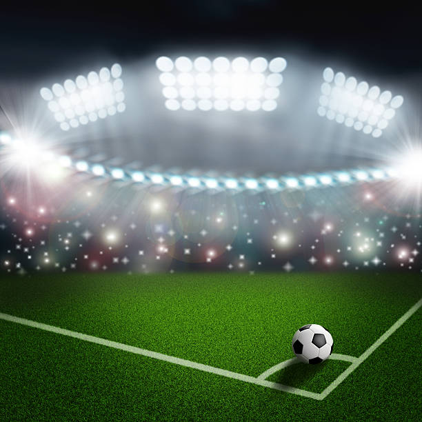 istock soccer ball on the green field corner 501814651
