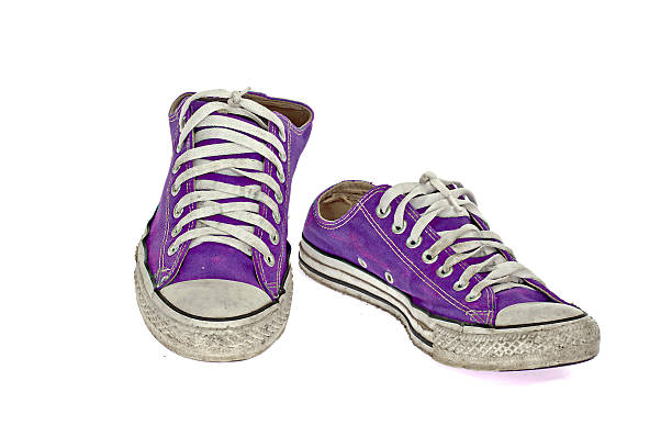 istock vintage violet shoe on White  background 501814757