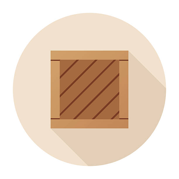 Flat Cargo Icon Flat & Long Shadow Cargo Icon wood box stock illustrations