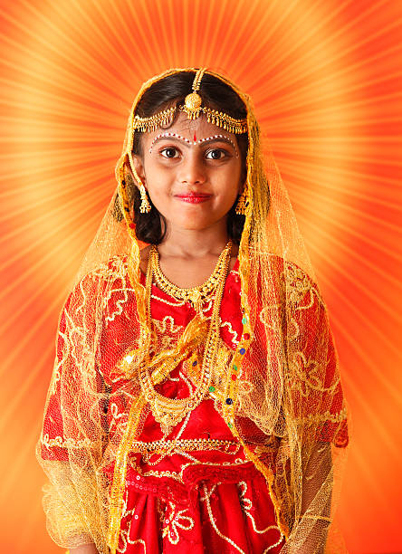 istock Indian girl with Radhai make up 501815494