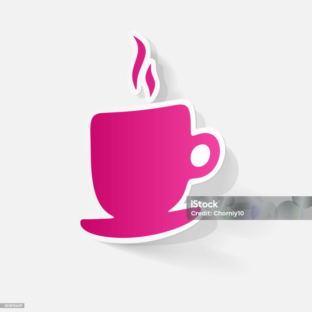 Autocollant papier coupés: Tasse à café isolé - clipart vectoriel de Aliment libre de droits