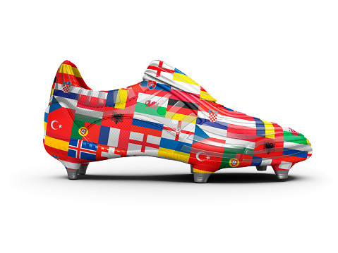 High quality Football / Soccer boot with all of the Euro 2016 football team flags.