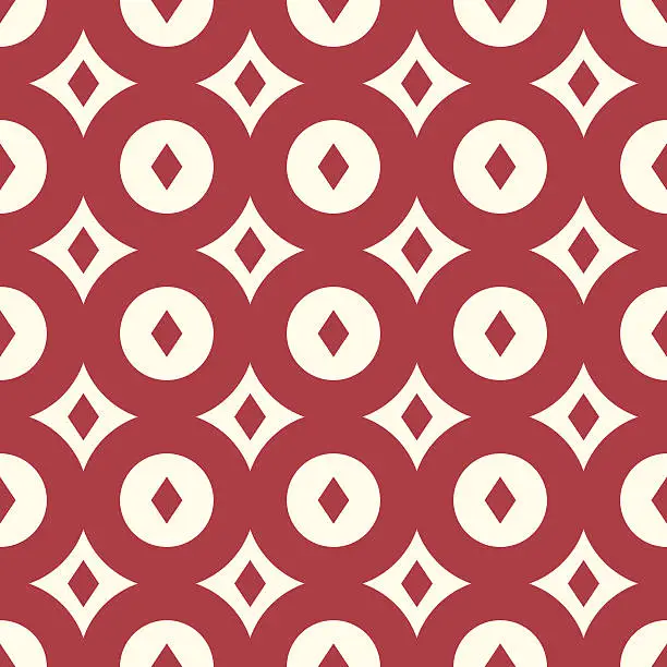Vector illustration of Red retro seamless pattern