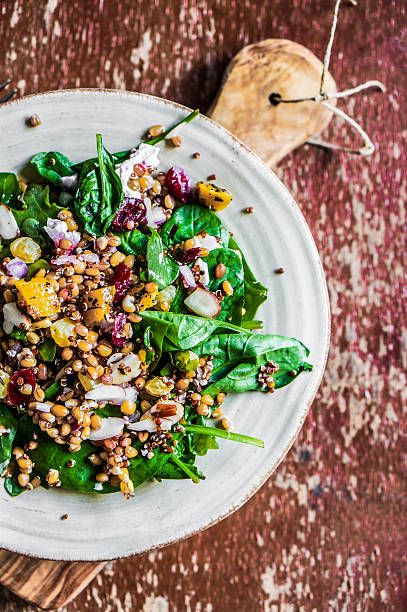 istock Healthy salad with spinach,quinoa and roasted vegetables 501816417