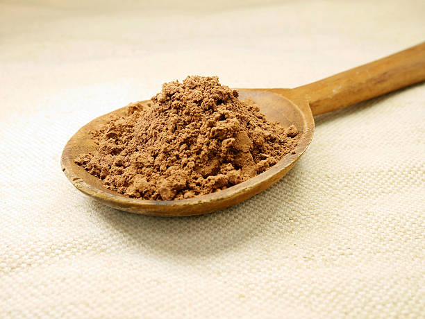 istock Cocoa powder on wooden spoon 501816638