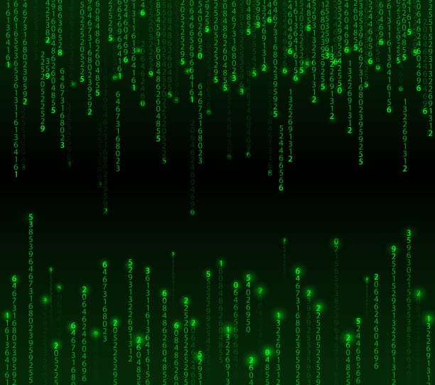 Technology binary background. Binary on green background Vector illustration of Technology binary background. Binary on green background nail brush stock illustrations
