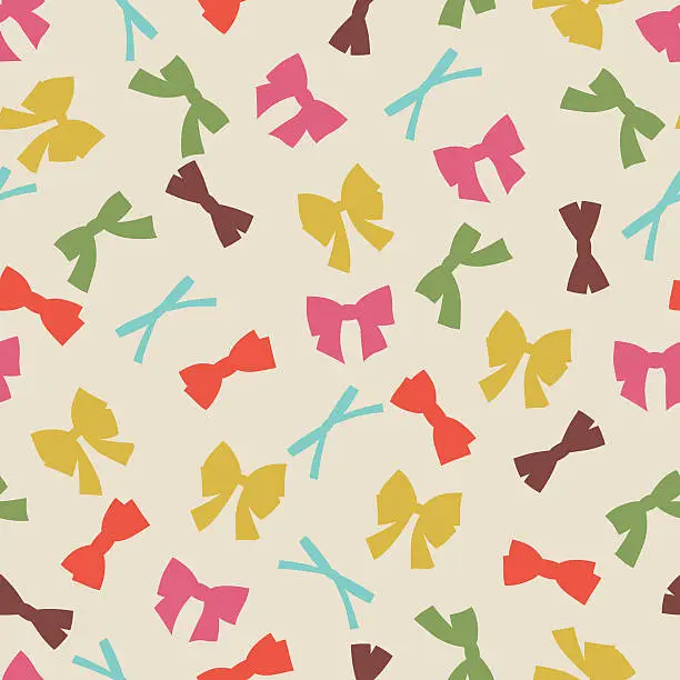 Vector illustration of Seamless pattern with abstract various bows and ribbons.