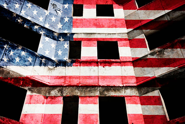 USA flag on the facade