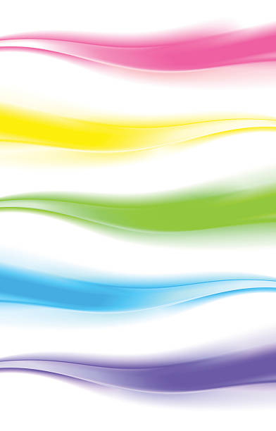 illustrazioni stock, clip art, cartoni animati e icone di tendenza di astratto elemento di design web banner o intestazione onda - rainbow striped abstract in a row