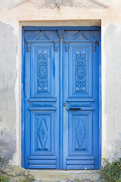 istock Wooden door in Greece, Europe 501818319