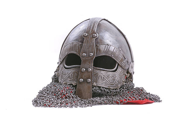 istock Viking helmet on a white background 501822556