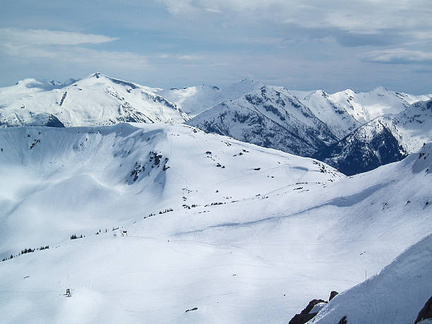 snowy mountain top back country-whister, kanada - back country skiing extreme skiing skiing ski stock-fotos und bilder